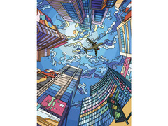 82186 [65559] Алмазная мозаика 30*40 см «Шумный город» (полн. заполн.)