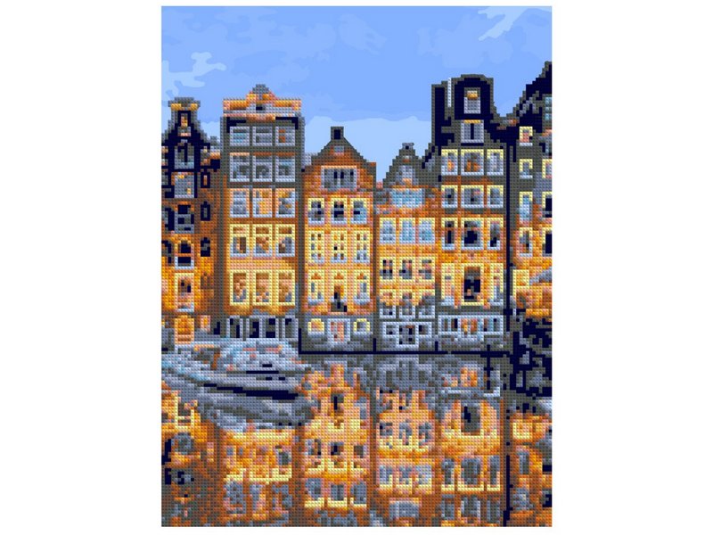 Купить оптом Алмазная мозаика 30*40 см "Тихий Амстердам" (част. заполн., без подр.) в Луганске