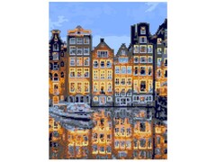 82187 [Ам-059] Алмазная мозаика 30*40 см "Тихий Амстердам" (част. заполн., без подр.)