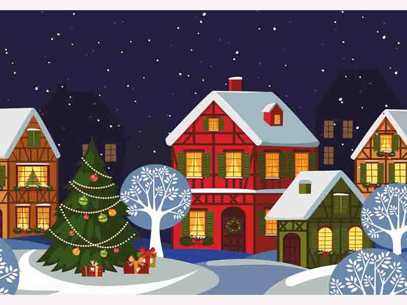 Купить оптом Алмазная мозаика 30*40 см НОВОГОДНЯЯ УЛОЧКА (без подр., с полн. заполн.) в Луганске