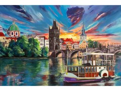 82198 [Х-3839] Холст с красками 17х22 см по номерам. Пражская сказка