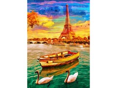 82200 [Х-3846] Холст с красками 17х22 см по номерам. Тихие воды Сены