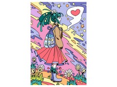 82216 [Рхд-026] Холст с красками 20*30 см по номерам. Мысли о любви