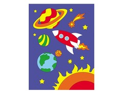 82223 [Х-7163] Холст с красками 18х24 см по номерам. Интересный космос