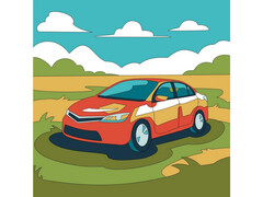 82231 [Рхд-008] Холст с красками 20*20 см по номерам. Машина