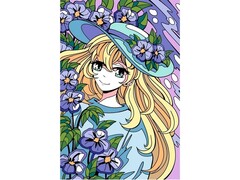 82237 [Рхд-024] Холст с красками 20*30 см по номерам. Цветочная любовь