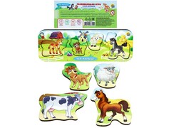 82248 [ОБ00039] Вкладыш деревянный «Чей малыш?» 20,4*7,1 см