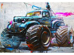 Пазлы деревянные «Внедорожник современный» серый 120 деталей 28 х 20 см