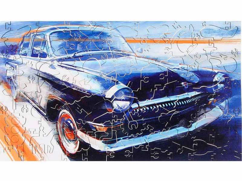Купить оптом Пазлы деревянные «Автомобиль советский» 100 деталей 28 х 16,5 см в Луганске
