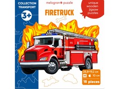 82327 [MPZCT28-M] Пазлы деревянные «Пожарная машина» 15 деталей 28,8 х 19,2 см