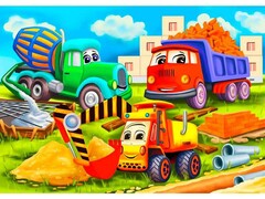 82328 [MPZCT30-M] Пазлы деревянные «Строительная техника» 18 деталей 28,7 х 20 см