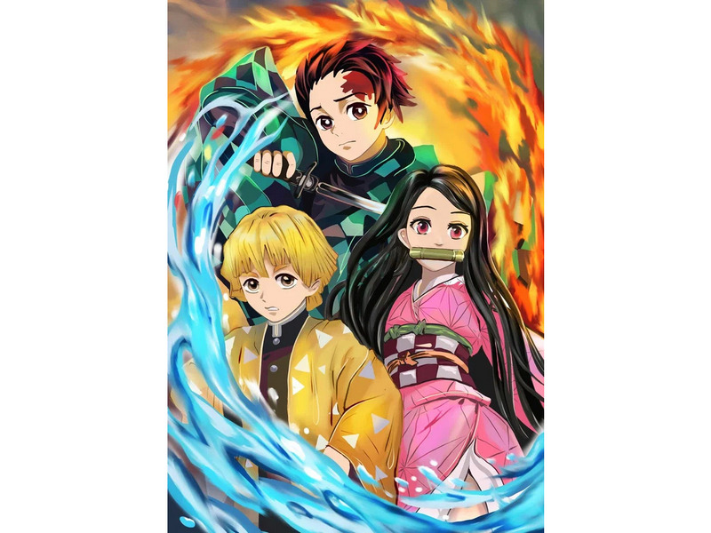 Купить оптом Пазлы деревянные «Клинок рассекающий демонов» 110 деталей 20 х 29 см в Луганске