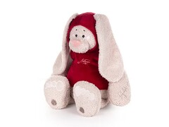 82357 [КВито/112-1/14] Заяц Вито в кофте бордовой 37 см