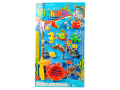 82471 [555-312] Рыбалка магнитная (1 удочка, 10 морских жителей) 49*29 см на планшете 555-312