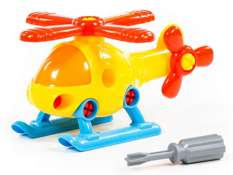 Купить оптом Конструктор-транспорт "Вертолёт" 16 эл. в сеточке в Луганске