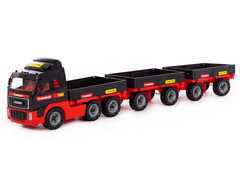 82651 [94339] Автомобиль бортовой "MAMMOET" с двумя прицепами в сеточке