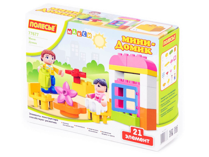 Купить оптом Конструктор "Макси" "Мини-домик" 21 эл. в коробке в Луганске