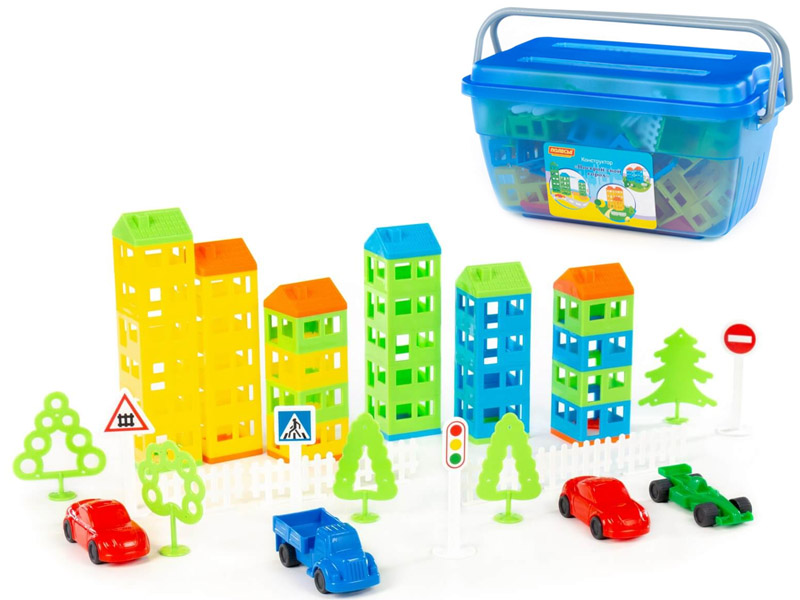 Купить оптом Конструктор "Построй свой город" 162 эл.  в контейнере в Луганске