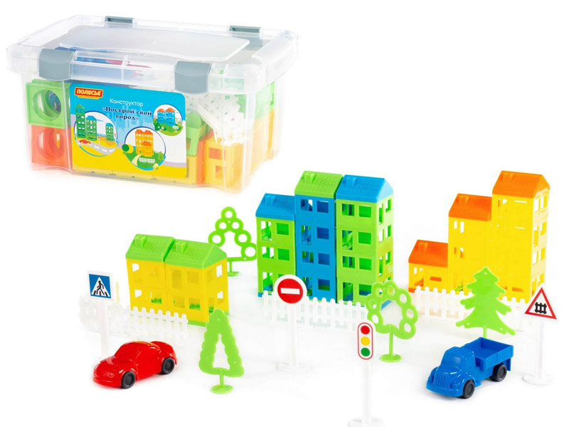 Купить оптом Конструктор "Построй свой город" 92 эл. в контейнере в Луганске