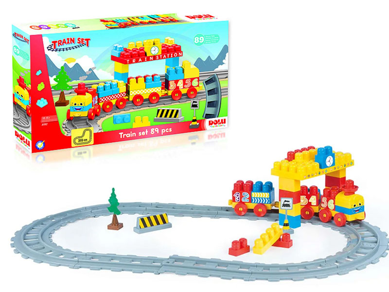 Купить оптом Конструктор DOLU Train Blocks 89 дет. в кор. 5082 в Луганске