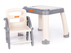 82673 [11514] Набор дошкольника №2 (стол 64*54*50, стул 37*30*50 см) серо-бежевый в пак.