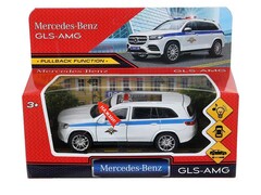 82741 [GLS-12SLPOL-WH] Технопарк. Машина «Mercedes-Benz AMG. Полиция» металл. инерц. 12 см (свет, звук, открыв. двери, багажник)