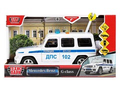 Технопарк. Машина «Mercedes-Benz G-Class. Полиция» инерц. 22 см (свет, звук, открыв. двери, багажник)