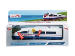 82763 [SAPSAN-19SL-RZD-WOD] Технопарк. Электропоезд Сапсан металл. инерц. 19 см (свет, звук, открыв. двери)