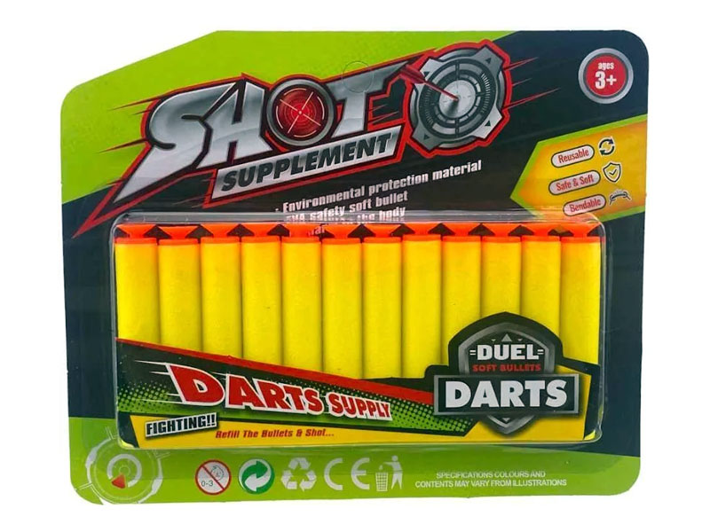 Купить оптом Набор мягких пуль "Shot" с присосками 12 шт. на планшете 2364167 в Луганске