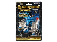 82791 [89203-S303BN-R] Револьвер металл. под пистоны 13*21 см на планшете 89203-S303BN-R