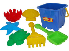 83053 [35523] Набор №290: ведро-крепость большое, совок №8, грабельки №8, формочки (краб №2 + морская звезда №2 + ракушка №2 + черепаха)