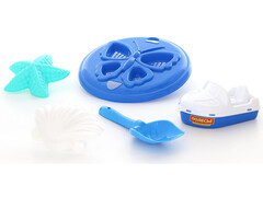 83055 [36292] Набор №373: катер "Ветерок", сито "Бабочка", лопатка №5, формочки (морская звезда №1 + ракушка №1)