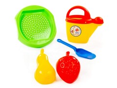 83056 [38395] Набор №403: сито №9, совок №11, формочки "Фрукты" 2 шт, лейка №10