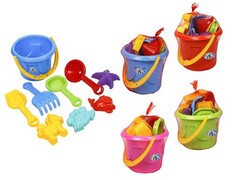 Песочный набор "Мини №2": ведро, грабли, лопатка, 4 формы