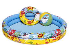 83197 [51124] Надувной бассейн с мячом и кругом 122 х 20 см 137л Bestway 51124