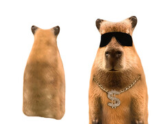 83252 [МТ30027] Мягкая игрушка-антистресс «Капибара репер» 30 см МТ30027