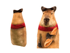 83253 [МТ30026] Мягкая игрушка-антистресс «Капибара с багетом» 30 см МТ30026