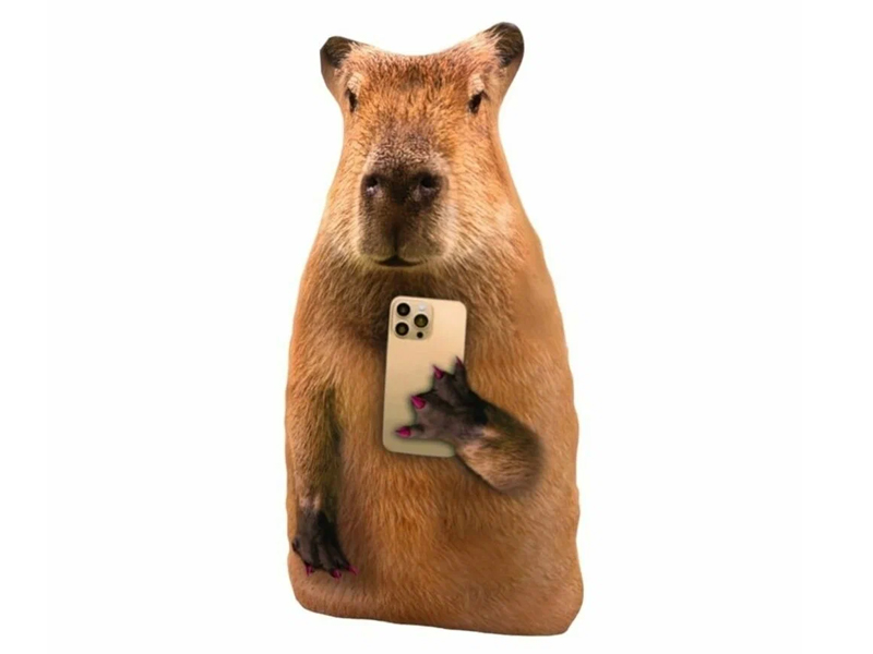 Купить оптом Мягкая игрушка-антистресс «Капибара с телефоном» 30 см МТ30022 в Луганске