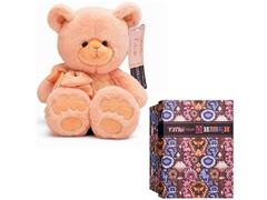 83218 [Мглэм/25/54-1] Медведь Глэм с бантом 25 см карамельный МГлэм/25/54-1