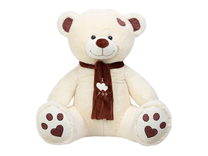Купить оптом Медведь Тони с шарфом 110 см латте в Луганске
