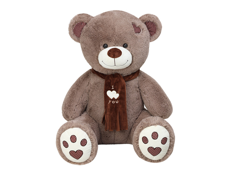 Купить оптом Медведь Тони с шарфом 150 см бурый в Луганске