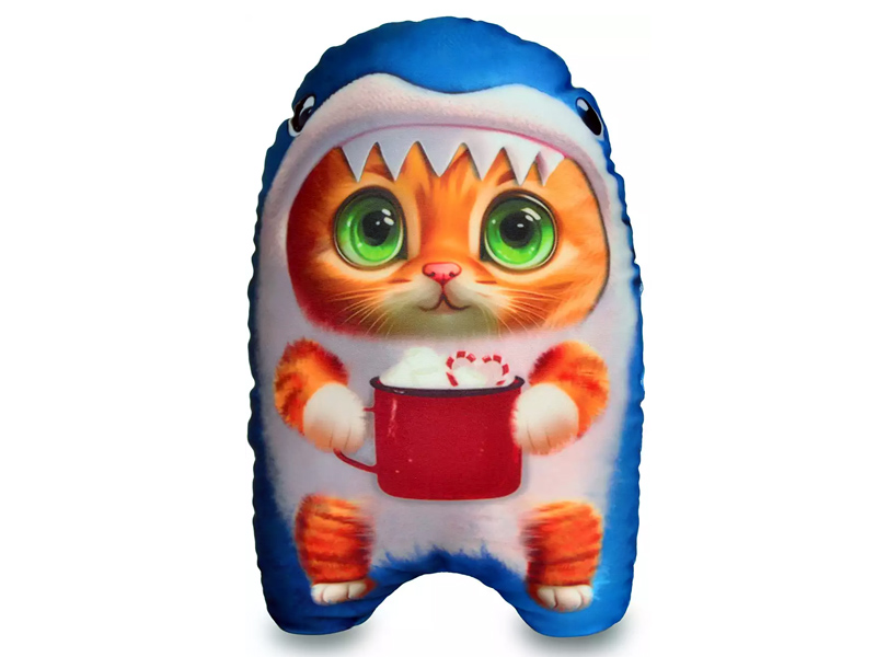 Купить оптом Мягкая игрушка-антистресс Кот Голубая акула 30 см МТ30040 в Луганске