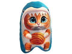 83317 [МТ30039] Мягкая игрушка-антистресс Кот Синяя акула 30 см МТ30039