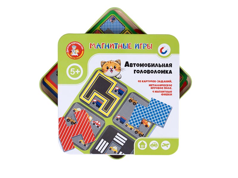 Купить оптом Магнитная игра «Автомобильная головоломка» в металл. кор. 04962 в Луганске