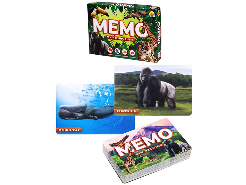 Купить оптом Настольная игра Мемо "Мир животных" 50 карточек ИН-0917 в Луганске