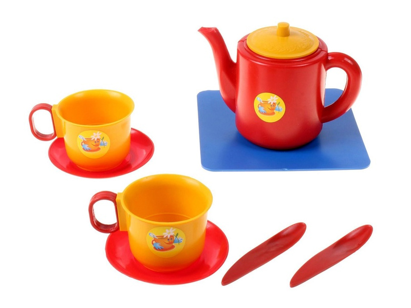 Купить оптом Набор чашек с чайником 7 предметов в сетке в Луганске