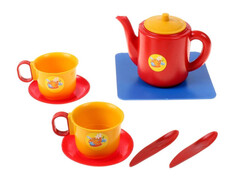 83520 [21002] Набор чашек с чайником 7 предметов в сетке