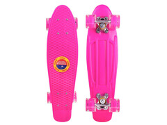 83653 [M350-1sP] Пенниборд 56х15 см (пластик, колеса PU, свет) до 50-60 кг розовый M350-1sP