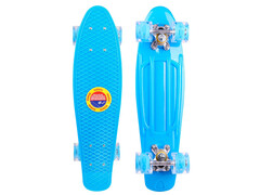 83654 [M350-1sB] Пенниборд 56х15 см (пластик, колеса PU, свет) до 50-60 кг синий M350-1sB