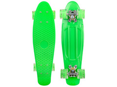 83657 [M350-1sG] Пенниборд 56х15 см (пластик, колеса PU, свет) до 50-60 кг зелёный M350-1sG